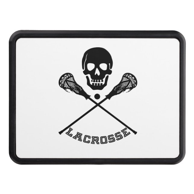 Skull and Lacrosse Sticks Tow Hitch Cover (Front)