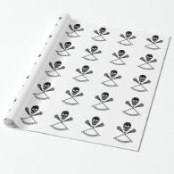 Skull and Lacrosse Sticks Wrapping Paper