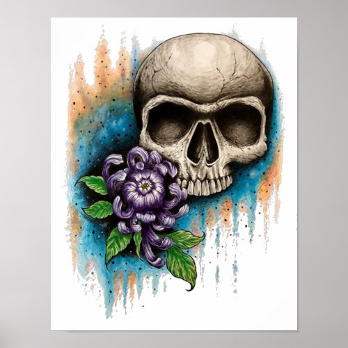 Skull and Mum Custom Art Poster Prints