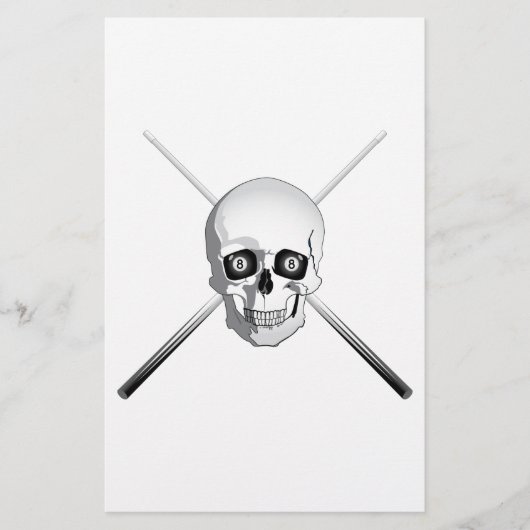 Skull and Pool Cues (Front)