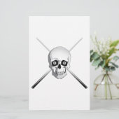 Skull and Pool Cues (Standing Front)