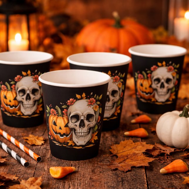  Skull and Pumpkin  Paper Cups (Creator Uploaded)