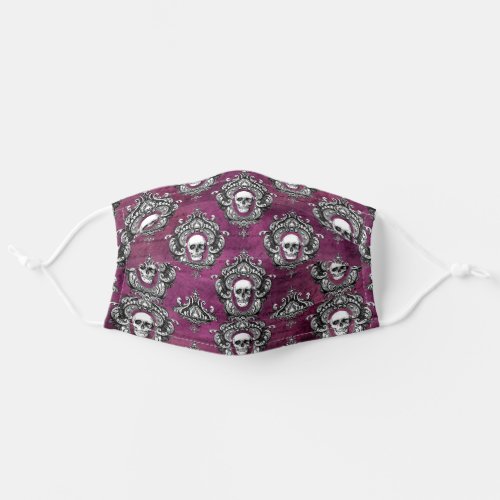 Skull and Purple Gothic Adult Cloth Face Mask