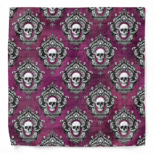 Skull and Purple Gothic Bandana