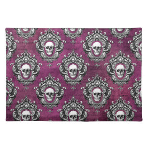 Skull and Purple Gothic Cloth Placemat