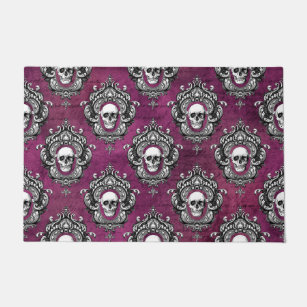 Skull and Purple Gothic Doormat