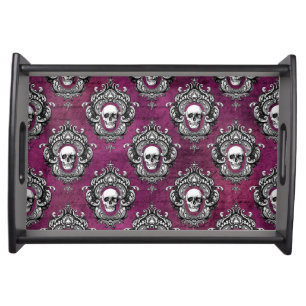 Skull and Purple Gothic Serving Tray