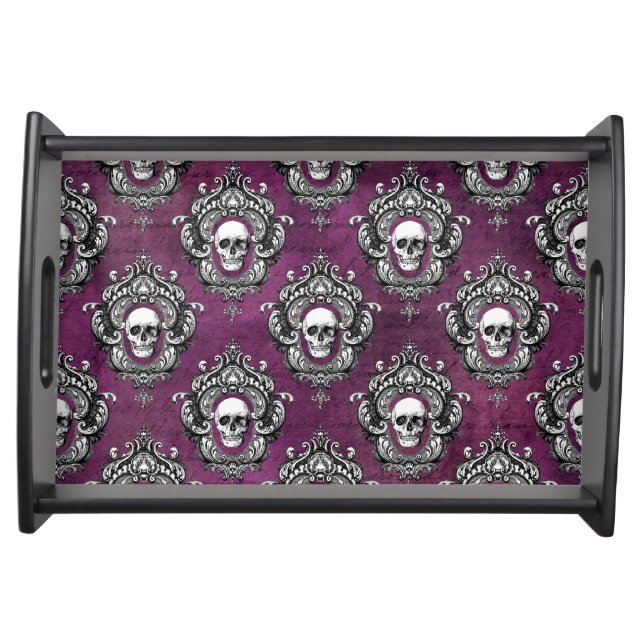 Skull and Purple Gothic Serving Tray (Front)