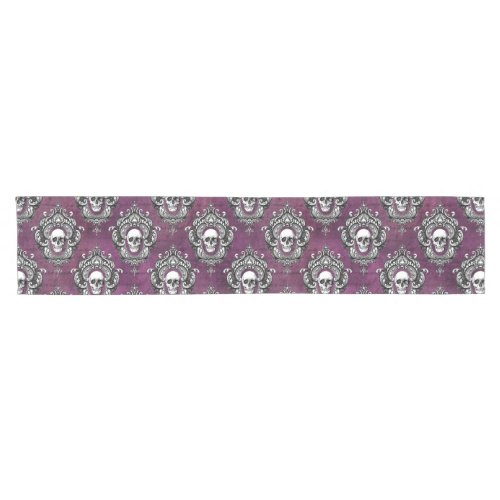 Skull and Purple Gothic Short Table Runner