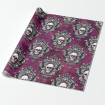Skull and Purple Gothic Wrapping Paper