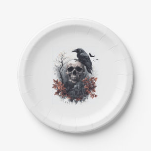 Skull and Raven Prophecy Paper Plates