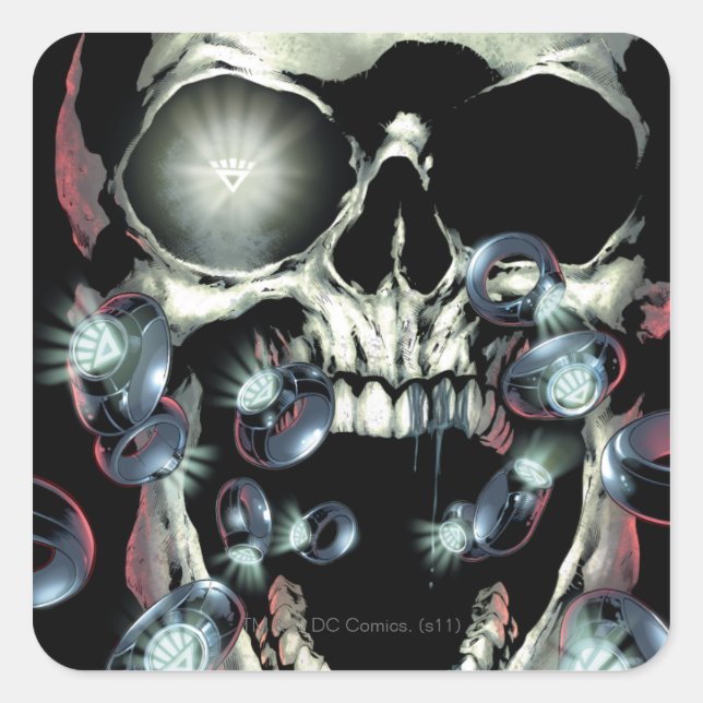 Skull and Rings - Color Square Sticker (Front)