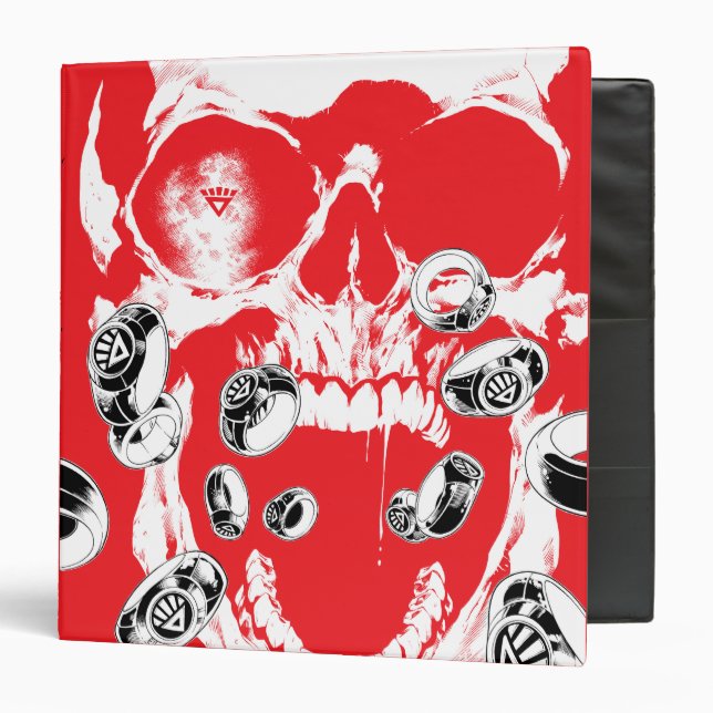 Skull and Rings - Red 3 Ring Binder (Front/Inside)