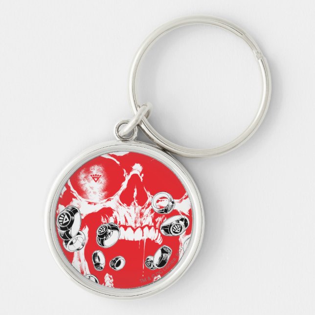 Skull and Rings - Red Keychain (Front)