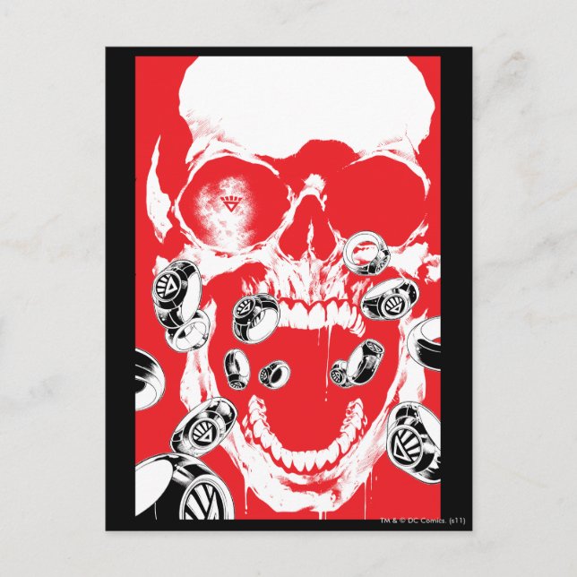 Skull and Rings - Red Postcard (Front)