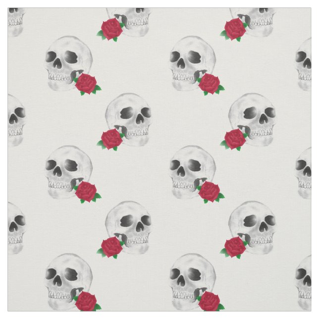 Skull and Rose Fabric (Swatch)