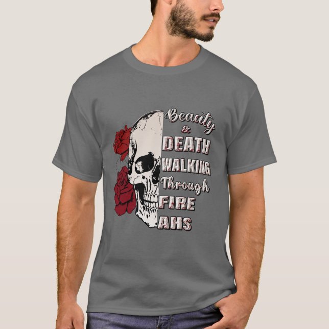 Skull and Rose Graphic Shirt – Gothic Quote Tee (Front)
