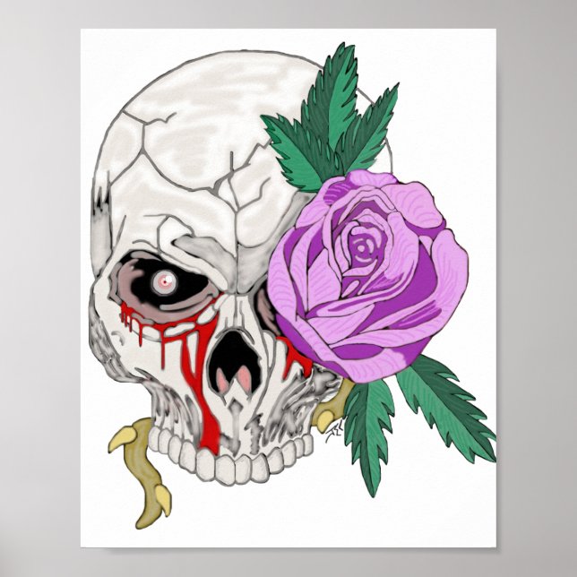 Skull and Rose Poster (Front)