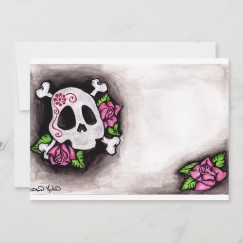 Skull and Roses Personalized Invite