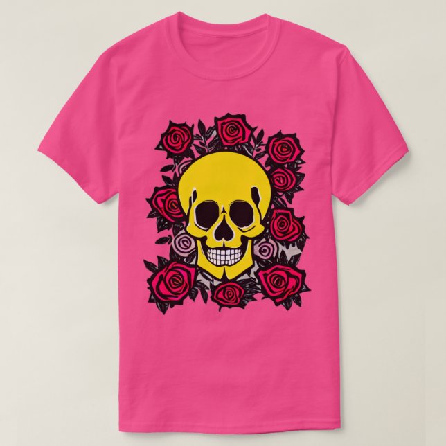 Skull And Roses 5 T-Shirt (Design Front)