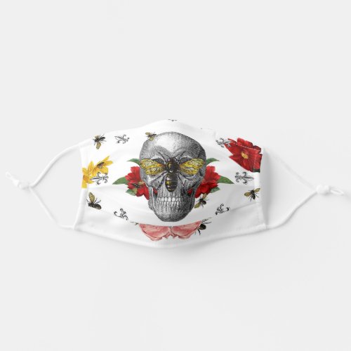 Skull and Roses Adult Cloth Face Mask