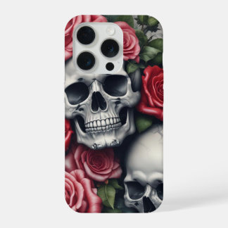 Skull and Roses Apple iPhone 15 Pro Case