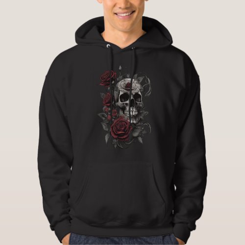 Skull and Roses Blouse Beauty in the Middle of Da Hoodie