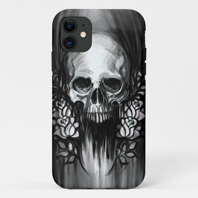 Skull and Roses Case-Mate iPhone Case (Back)