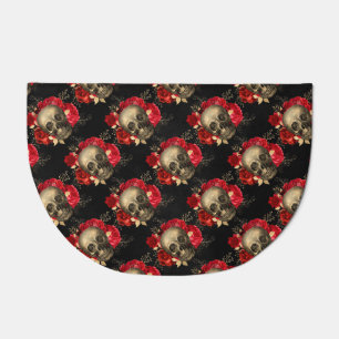 Skull and roses doormat