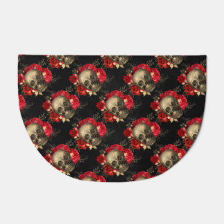 Skull and roses doormat