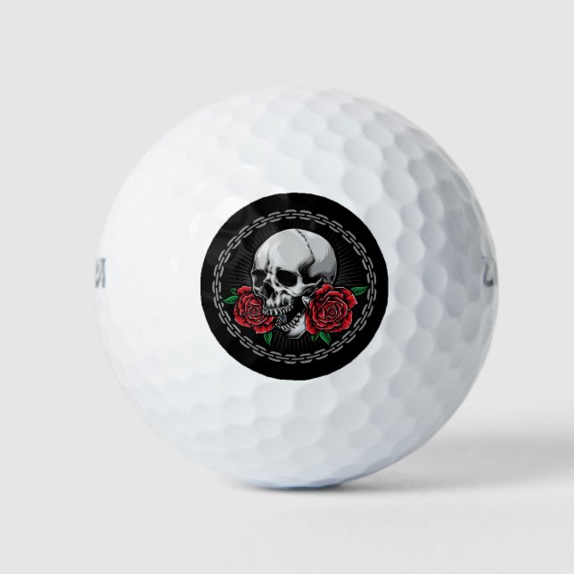 Skull and Roses Golf Balls (Front)