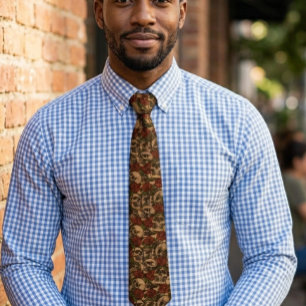 Skull and Roses Graffiti pattern   Neck Tie