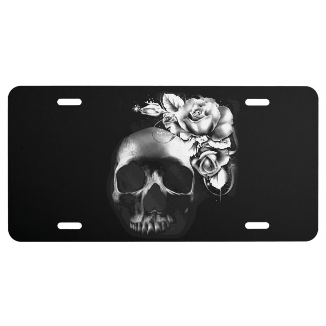 Skull and roses license plate (Front)
