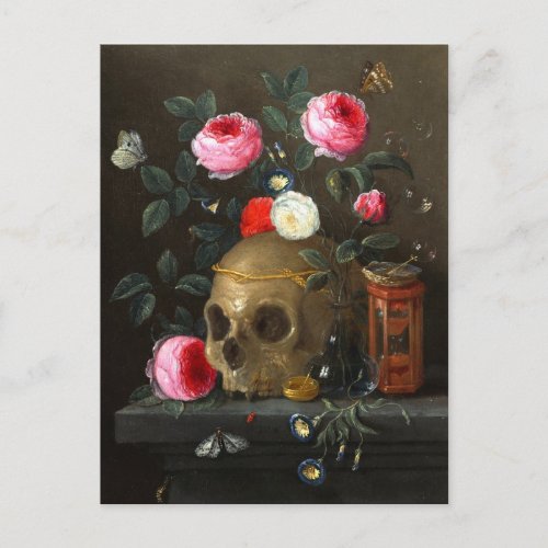 Skull and Roses Postcard