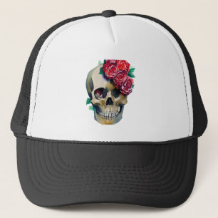 Skull and Roses - Roses are Dead Trucker Hat