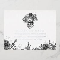 Skull and Roses Save the Date Announcement