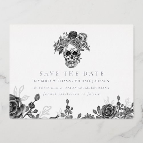 Skull and Roses Save the Date Announcement
