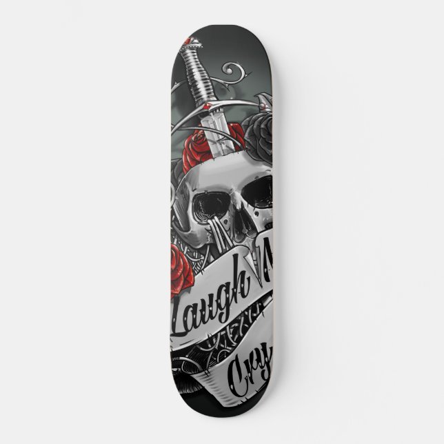 Skull and Roses Skateboard Deck (Front)