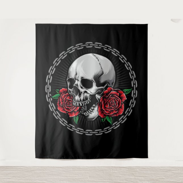 Skull and Roses Tapestry (Front)
