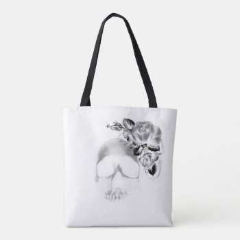 Skull And Roses Tote Bag by deemac2 at Zazzle