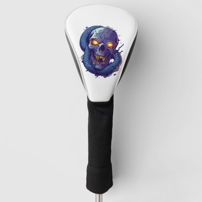 Skull and Serpent Duel Golf Head Cover (Front)