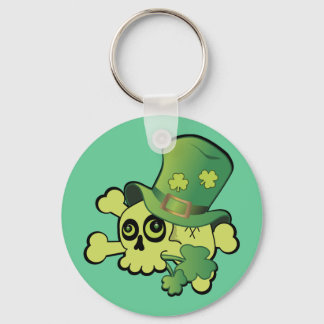 Skull and Shamrocks Keychain