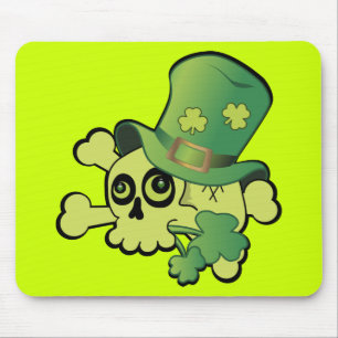 Skull and Shamrocks Mouse Pad
