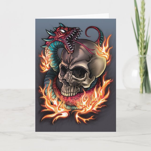 Skull and Snake Tattoo Card (Front)