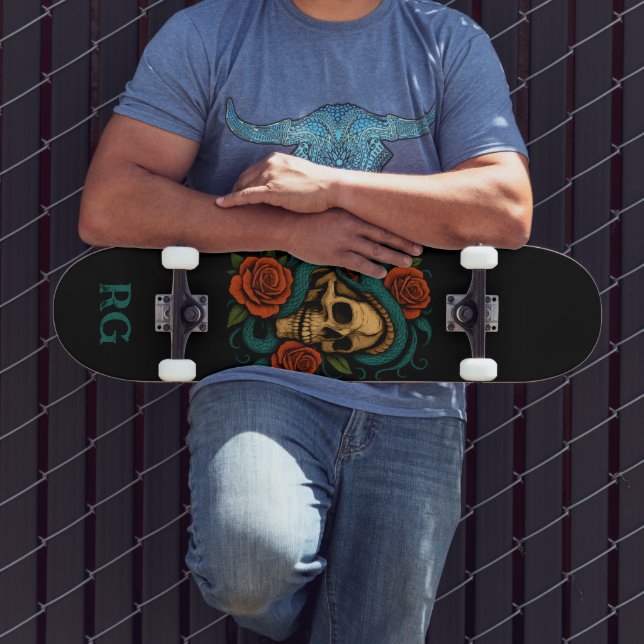  Skull and Snake with Monogram Skateboard (Outdoor 3)