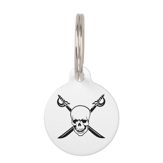 Skull and Swords Pet ID Tag (Front)