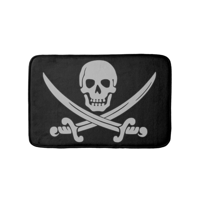Skull and Swords Pirate Bath Mat (Front)