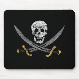 Skull and Swords Pirate Flag Mouse Pad
