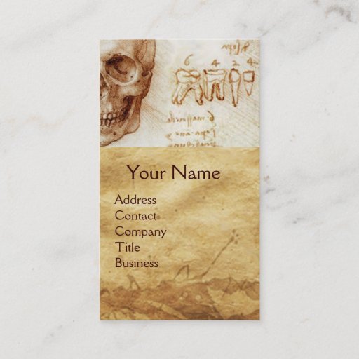 Customizable DENTAL CLINIC ,DENTIST MONOGRAM ,Antique Parchment Business Cards