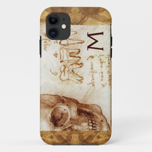 SKULL AND TEETH DENTAL CLINIC DENTIST MONOGRAM iPhone 11 CASE